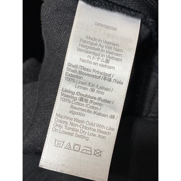 Madewell 100% Linen Black Sleeveless Cami Camisole Wide Leg Romper Jumpsuit Sz 0 - Picture 5 of 5